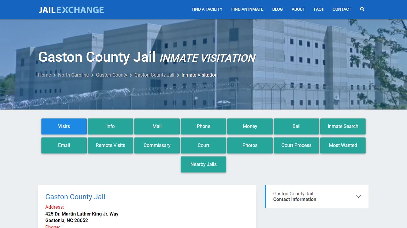 Inmate Visitation - Gaston County Jail, NC - Jail Exchange